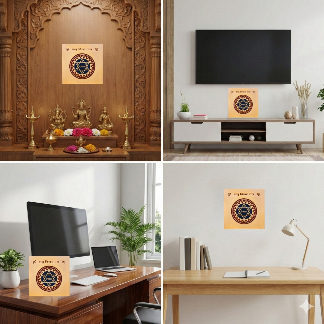 Gold Plated Shatru Vijay Yantra 